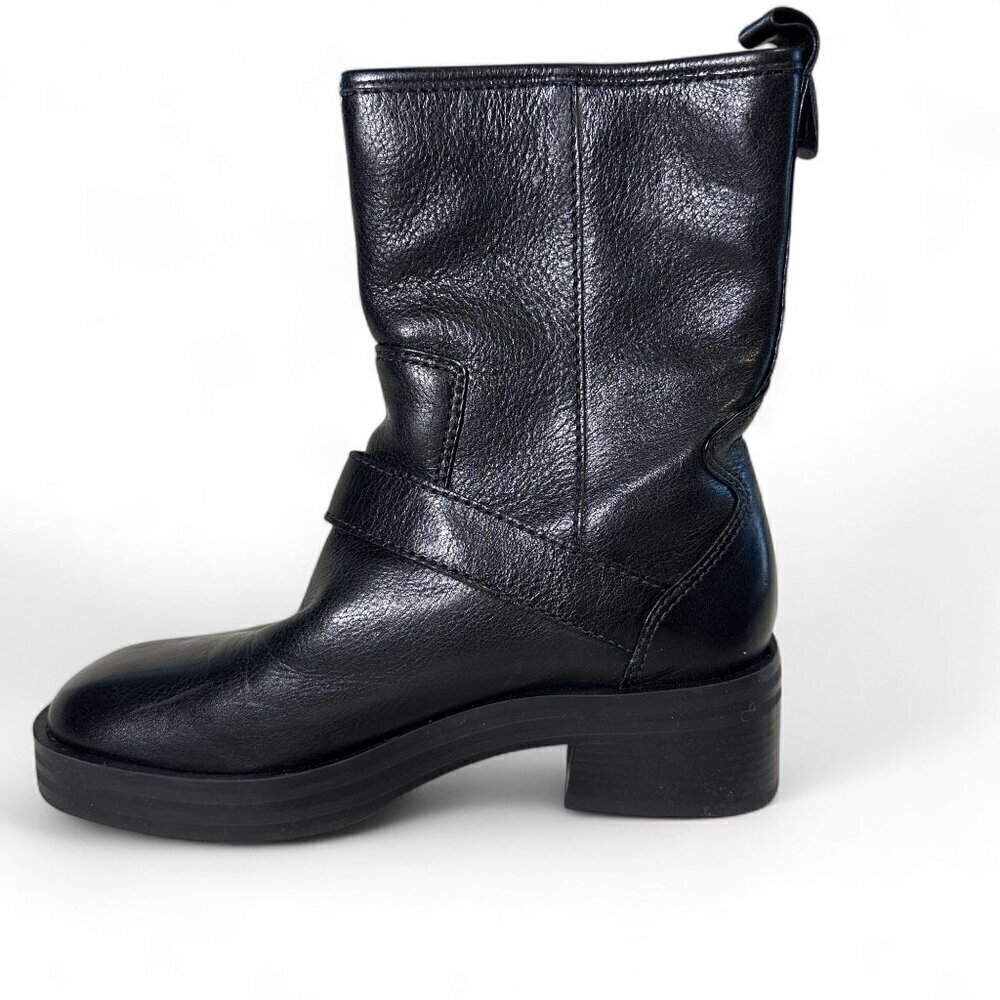 Larroude Women's Hardy Buckle Black Moto Boot EU 37.5 NEW IN BOX - Picture 13 of 16